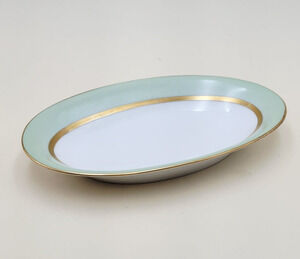 Vintage Tirschenreuth Bavaria Clyde 4245 Porcelain Oval Pickle Dish Mint Gold